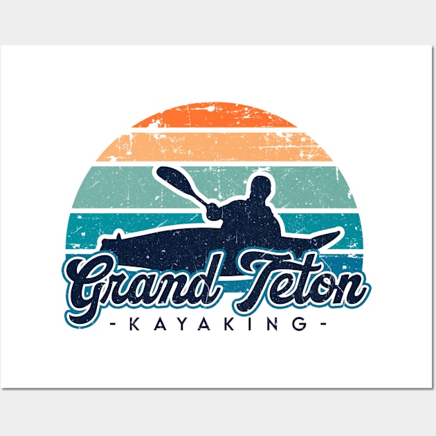 Grand Teton kayaking. Perfect present for mom mother dad father friend him or her Wall Art by SerenityByAlex